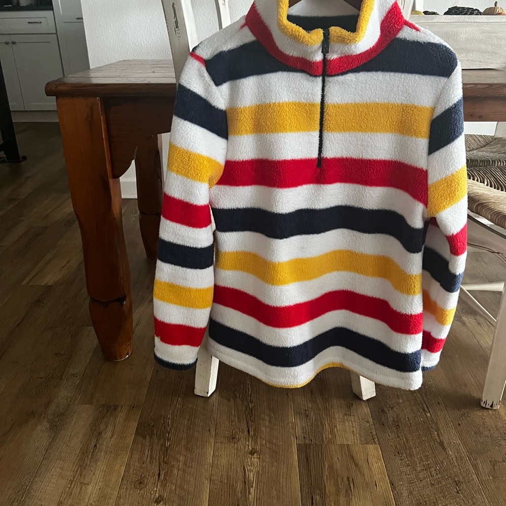 Dudley Stephens Fleece with Navy and Yellow Stripes